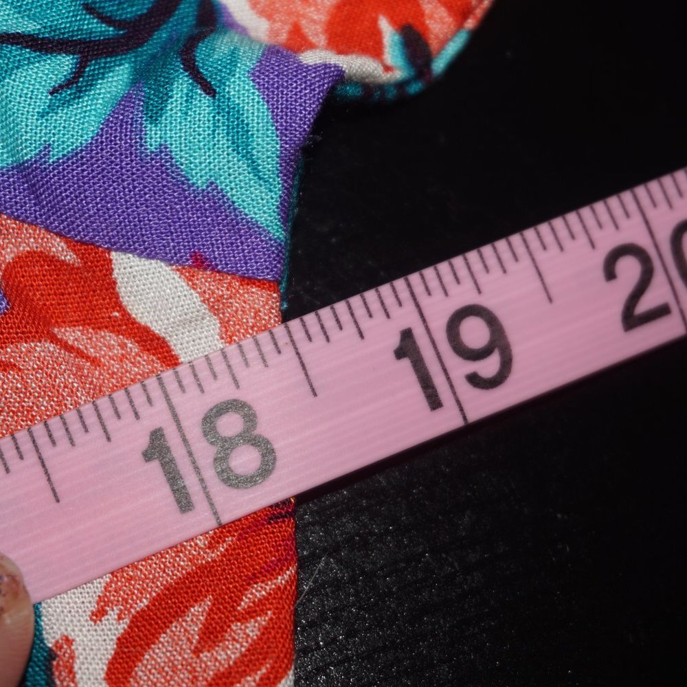 Vintage 80s Tropical Floral Midi Dress - Picture 8 of 10